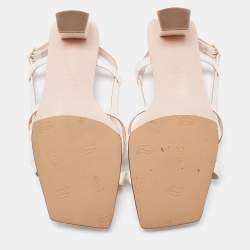 Roger Vivier White Patent Leather Belle Vivier Slingback Sandals Size 42