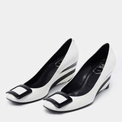 Roger Vivier White Patent Leather Trompette Pumps Size 38