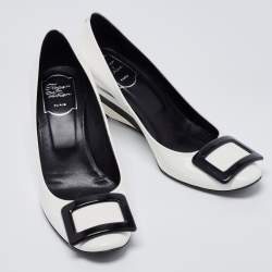 Roger Vivier White Patent Leather Trompette Pumps Size 38