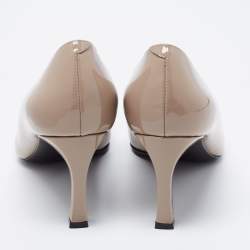 Pre Owned Roger Vivier Grey Patent Leather Trompette Pumps Size 37