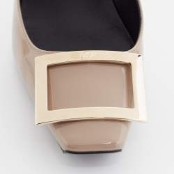 Pre Owned Roger Vivier Grey Patent Leather Trompette Pumps Size 37