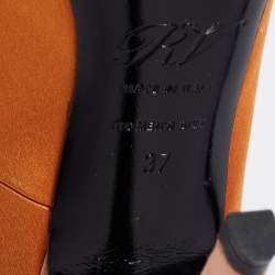 Roger Vivier Orange Satin Buckle Pumps Size 37