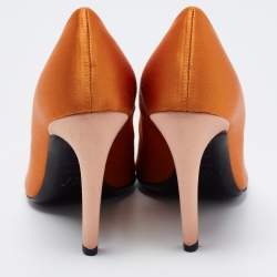 Roger Vivier Orange Satin Buckle Pumps Size 37