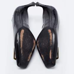 Pre Owned Roger Vivier Black Patent Leather Trompette Pumps Size 40 