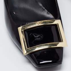 Pre Owned Roger Vivier Black Patent Leather Trompette Pumps Size 40 