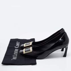 Pre Owned Roger Vivier Black Patent Leather Trompette Pumps Size 40 