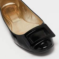 Roger Vivier Black Patent Leather Gommette Ballet Flats Size 39.5