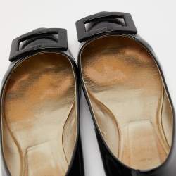 Roger Vivier Black Patent Leather Gommette Ballet Flats Size 39.5
