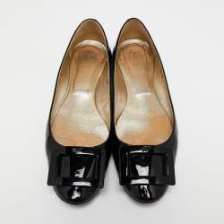 Roger Vivier Black Patent Leather Gommette Ballet Flats Size 39.5