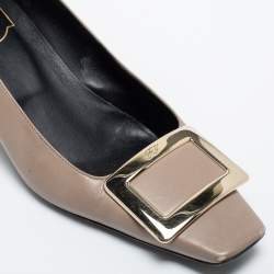 Pre Owned Roger Vivier Beige Leather Trompette Pumps Size 37