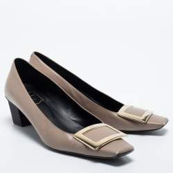 Pre Owned Roger Vivier Beige Leather Trompette Pumps Size 37