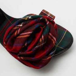 Roger Vivier Multicolor Fabric and Patent Leather Flower Detail Ankle Strap Sandals Size 36