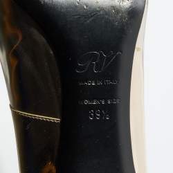 Pre Owned Roger Vivier Gold Leather Belle Vivier Trompette Pumps Size 39.5