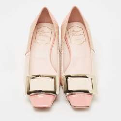 Roger Vivier Multicolor Patent Leather Trompette Color Block Pumps Size 35