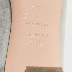 Roger Vivier Grey  Patent and Suede Trompette Pumps Size 36.5
