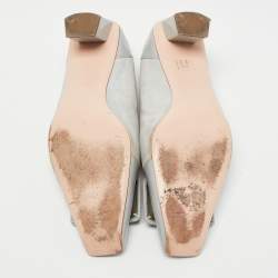 Roger Vivier Grey  Patent and Suede Trompette Pumps Size 36.5