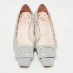 Roger Vivier Grey  Patent and Suede Trompette Pumps Size 36.5