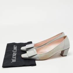Roger Vivier Grey  Patent and Suede Trompette Pumps Size 36.5