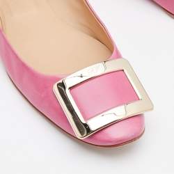 Roger Vivier Pink Leather Belle Ballet Flats Size 39