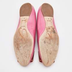 Roger Vivier Pink Leather Belle Ballet Flats Size 39