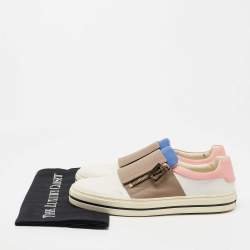 Pre Owned Roger Vivier Multicolor Leather Sneaky Viv Zip Sneakers Size 39