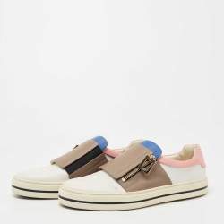 Pre Owned Roger Vivier Multicolor Leather Sneaky Viv Zip Sneakers Size 39