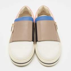 Pre Owned Roger Vivier Multicolor Leather Sneaky Viv Zip Sneakers Size 39