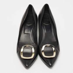 Roger Vivier Black Leather Trompette Pumps Size 40 