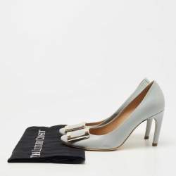 Pre Owned Roger Vivier Grey Leather Trompette Pumps Size 35.5