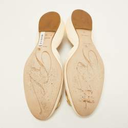 Roger Vivier Cream Patent Leather D'orsay Ballet Flats Size 38