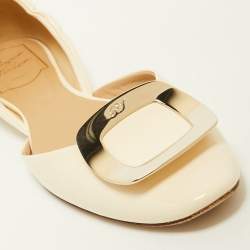 Roger Vivier Cream Patent Leather D'orsay Ballet Flats Size 38