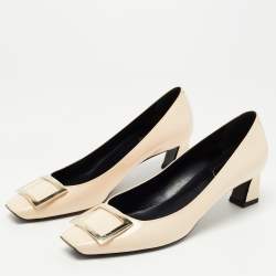 Pre Owned Roger Vivier Light Pink Patent Leather Trompette Pumps Size 40