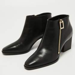 Roger Vivier Black Leather Ankle Boots Size 36.5