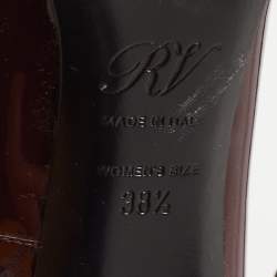 Pre Owned Roger Vivier Dark Burgundy Patent Leather Belle Vivier Trompette Pumps Size 38.5