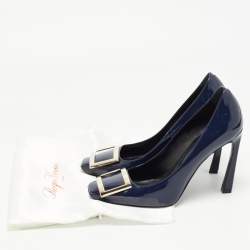 Roger Vivier Navy Blue Patent Leather Trompette Pumps Size 37