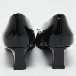 Pre Owned Roger Vivier Black Patent Leather Belle Pumps Size 36.5