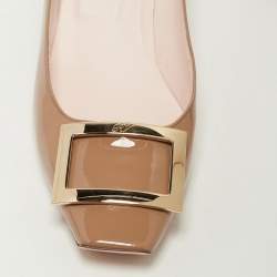 Pre Owned Roger Vivier Brown Patent Leather Trompette Pumps Size 40