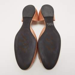 Pre Owned Roger Vivier Beige Satin Strass Chips Ballerina D'orsay Flats Size 38