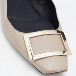 Roger Vivier Beige Leather Belle Ballet Flats Size 40