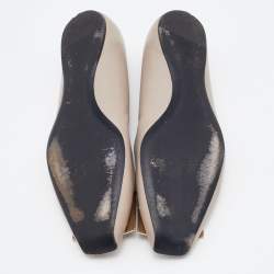 Roger Vivier Beige Leather Belle Ballet Flats Size 40
