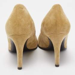 Pre Owned Roger Vivier Green Suede Belle Pumps Size 38.5