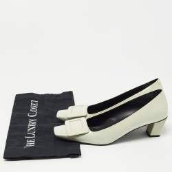 Pre Owned Roger Vivier Two Tone Patent Leather Belle Pumps Size 37