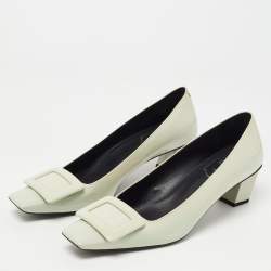 Pre Owned Roger Vivier Two Tone Patent Leather Belle Pumps Size 37