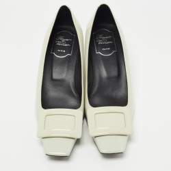 Pre Owned Roger Vivier Two Tone Patent Leather Belle Pumps Size 37