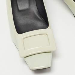 Pre Owned Roger Vivier Two Tone Patent Leather Belle Pumps Size 37