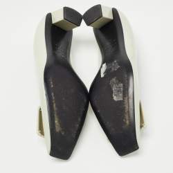 Pre Owned Roger Vivier Two Tone Patent Leather Belle Pumps Size 37