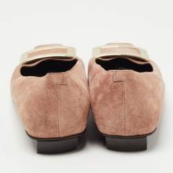 Roger Vivier Pink Suede Gommette Ballet Flats Size 37