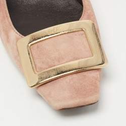Roger Vivier Pink Suede Gommette Ballet Flats Size 37