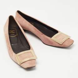 Roger Vivier Pink Suede Gommette Ballet Flats Size 37