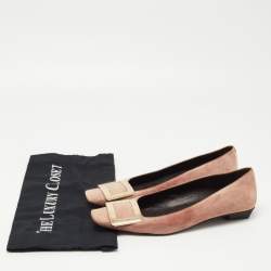 Roger Vivier Pink Suede Gommette Ballet Flats Size 37